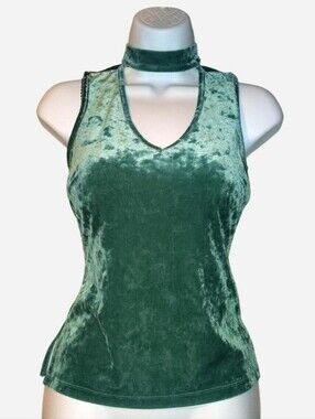 Candie's Emerald Green Velvet Choker Tank Top